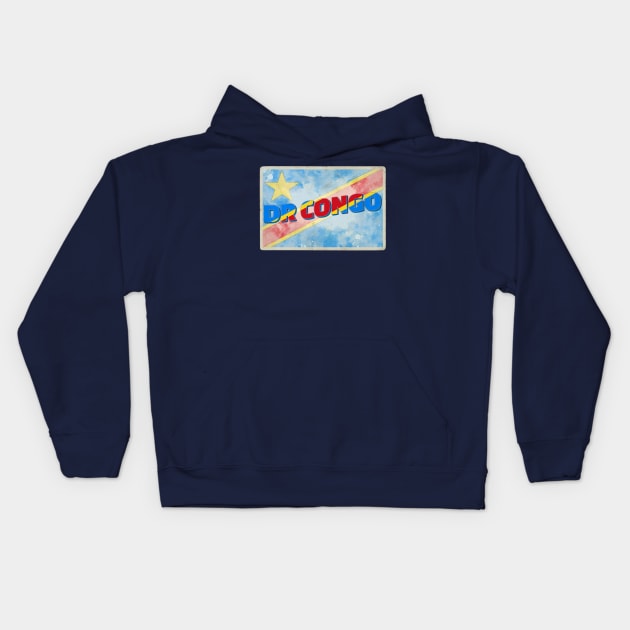 Democratic Republic of the Congo vintage style retro souvenir Kids Hoodie by DesignerPropo